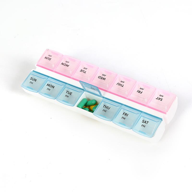 1PC 4 Row 28 Squares Weekly 7 Days Tablet Pill Box Holder Medicine Storage Organizer Container Case