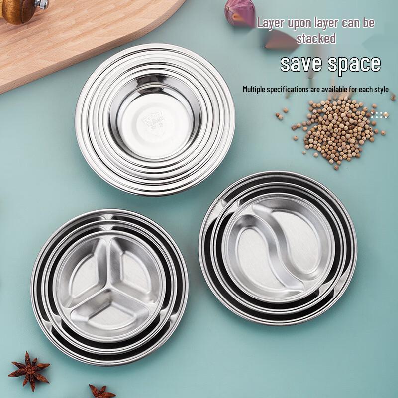 

Stainless Steel Divided Round Sauce Dish
