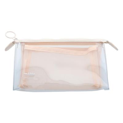 Stationery Clear Mesh Milky S2330997 Sun-Star Pouch, Mitte, Beige,