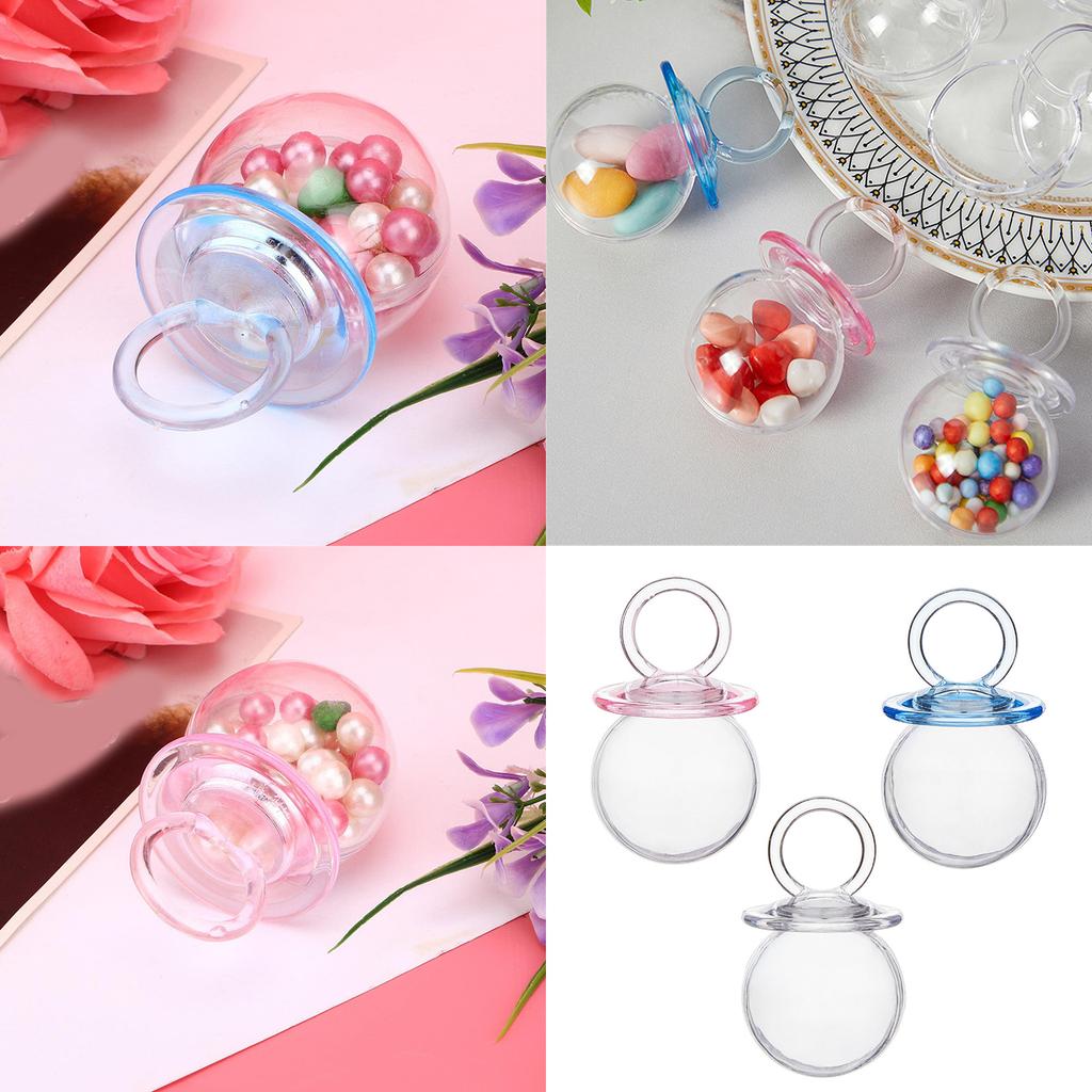 Pack of 12 Fillable Pacifier Shape Candy Boxes Snack Box Suitable for Baby Shower and Christening Party Decorations
