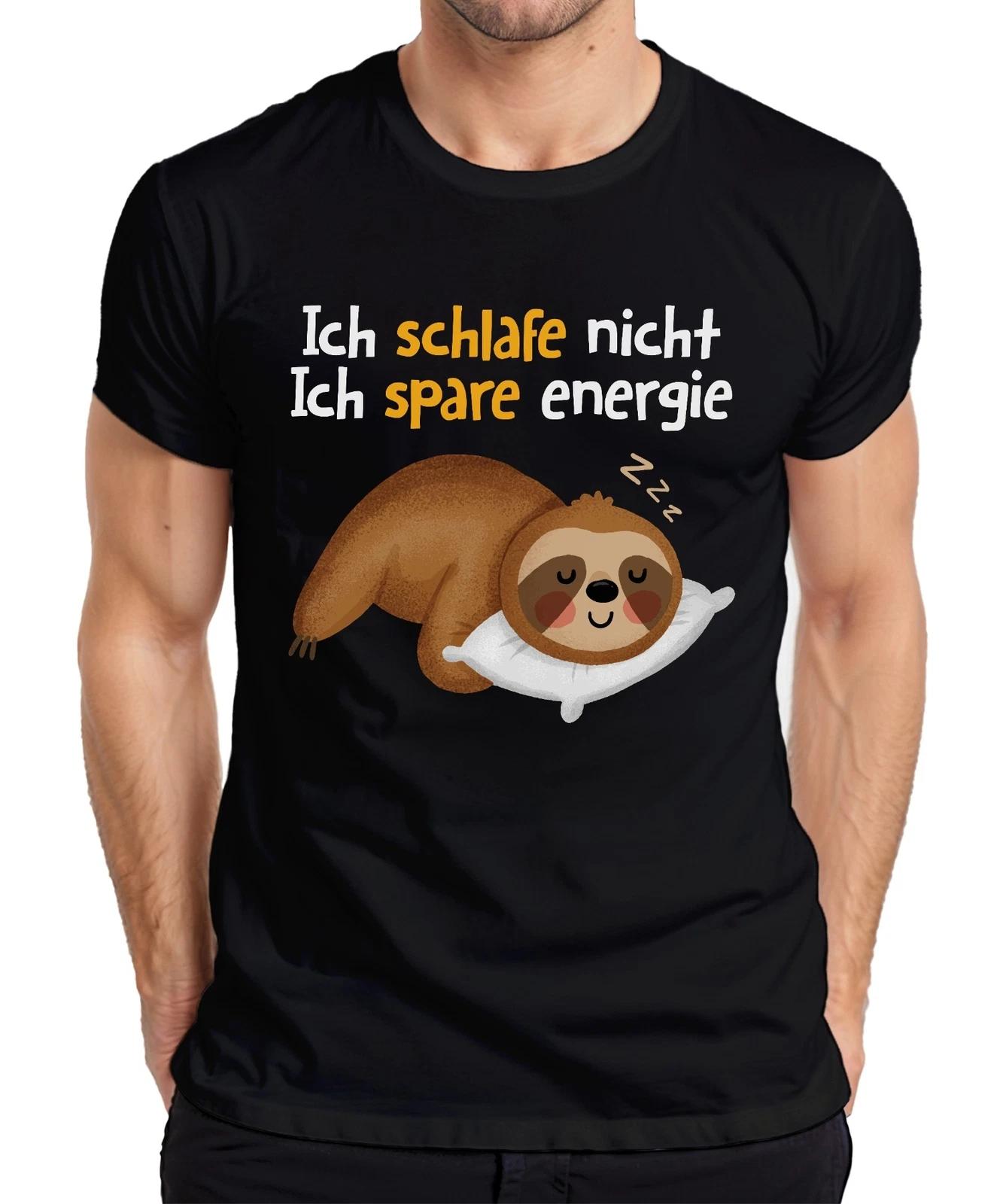 Faultier Schlafmuffel Chillmodus Schlafe nicht spare Energie Herren T-Shirt M