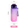 600ML Sportovní láhev na vodu s časovou značkou Gradientní barva Kelímek Nepropustný kelímek Motivační nápojové nádobí Venkovní sport Fitness