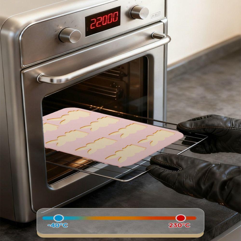 Non-Stick Bunny Muffin Pan Food Grade Silicone Chocolate Molds Cute Easter Bunny Molds  DIY Crafts