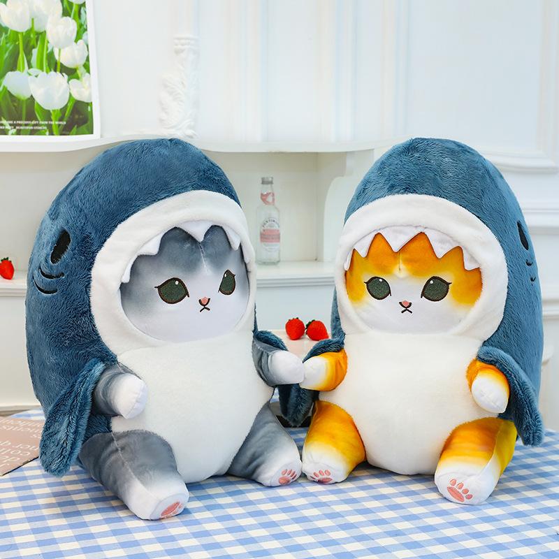 1 Piece Cute Stuffed Animals Soft Plushies Doll Toys Pillow 20Cm Anime Shark Cat Plush Toy Birthday Gift For Kids Adults