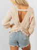 2025 Autumn/Winter Women's Backless Knitwear with Lace Patchwork
