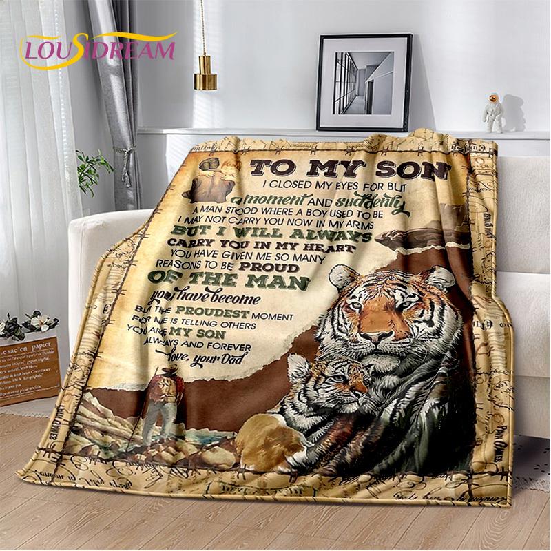 To My Daughter Son Grandedaughter Letter Christmas Present New Year Blanket,Soft Throw Blanket for Home Bedroom Bed Sofa Cover