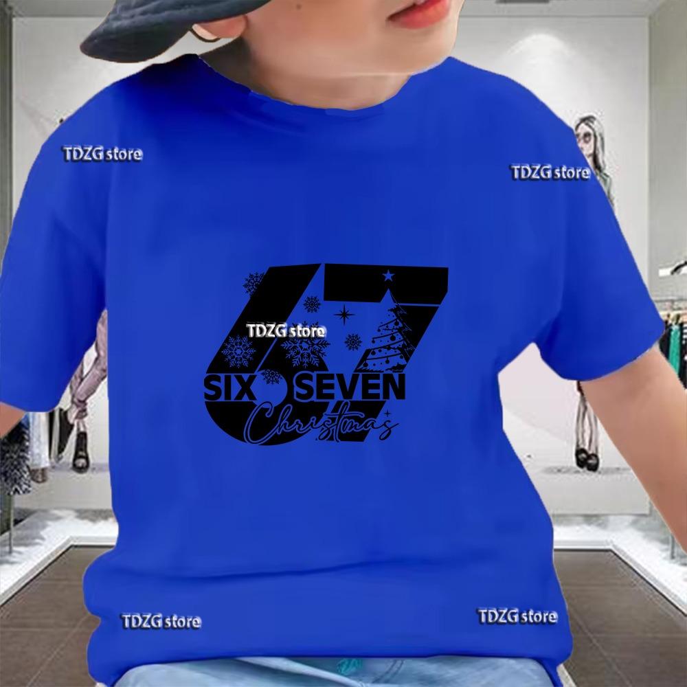 Summer Six Seven 67 Cool Print Children's Tshirt Short Sleeve  Cartoon Fashion Boys Tees Shirt Casual Harajuku Kid Clothes