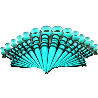 50 Stücke Silikon Ohr Gauge Taper Und Plug Stretching Kits Flesh Tunnel Körper Piercing Schmuck