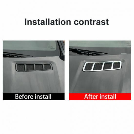 Silver Grille Hood Engine Air Vent Covers Trim for Mercedes Benz GLE GL ML 13-18