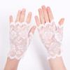 Lace Rose Flower Fishnet Gloves Party Dress Performance Gloves New Wedding Bridal Gloves  Sexy