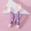 Baby Children Spoon Fork Set Soft Bendable Silicone Scoop Fork Kit Tableware Toddler Training Feeding Cutlery Utensils Tableware