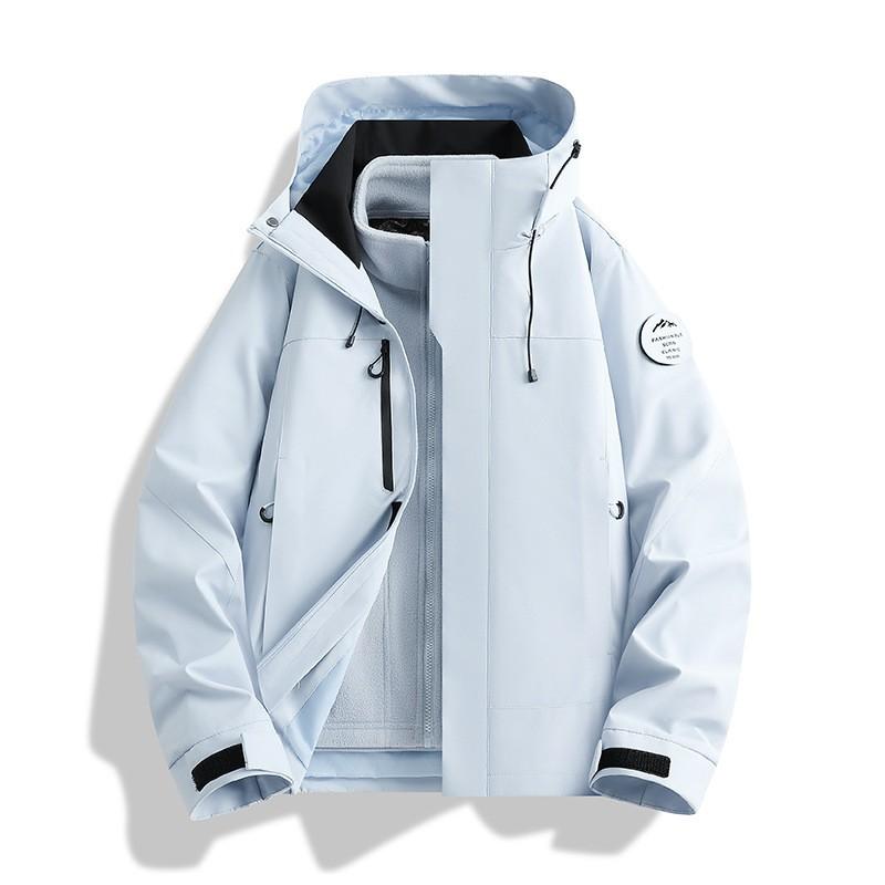 Unisex 3-in-1 Wasserdichte Winddichte Wanderjacke mit Fleece-Innenfutter für Outdoor-Trekking, Camping, Radfahren