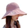 Small daisy bucket hat spring and autumn double-sided wear large brim sun protection sun hat women's summer face cover sun hat
