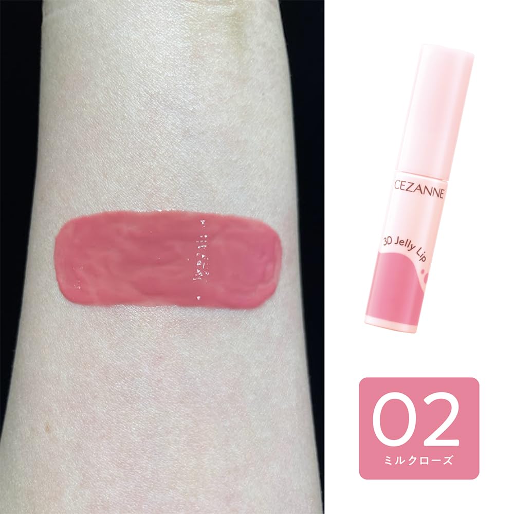 Cezanne 3D Jelly Lip 02 Milk Rose Glossy Milky Translucent 5g, Lip, Rose,