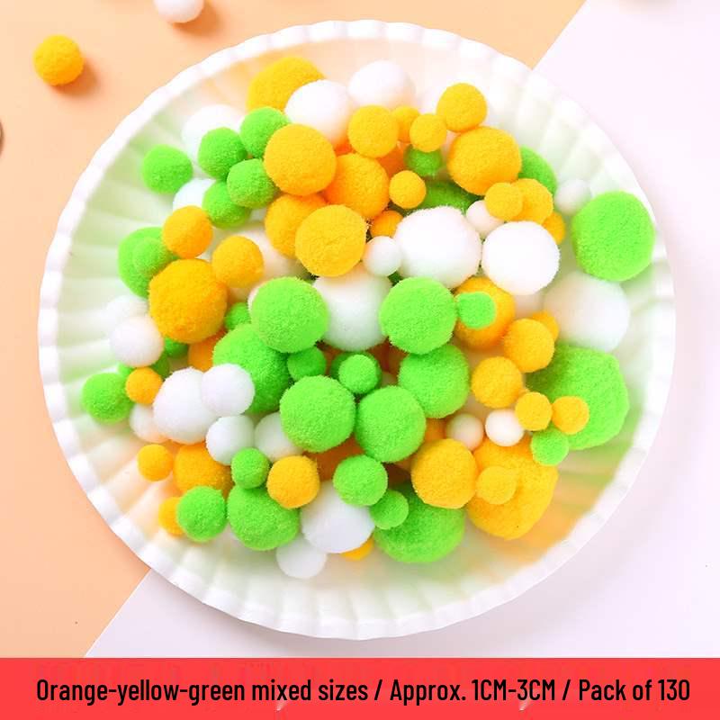 Mixed Color Fluffy Pom Poms: High Elasticity Handmade Plush Balls for DIY Decorative Accessories