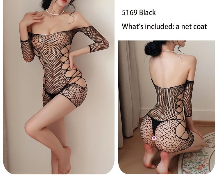 Sexy Seduction European and American Jacquard Mesh Mesh Socks Hollow Illusion Mesh Package Hip Skirt Female Sexy Underwear
