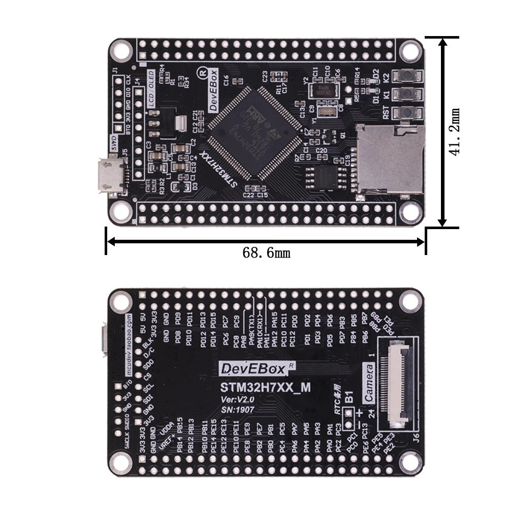 STM32H750VBT6 STM32H743VIT6 STM32H7 Development Board STM32 System Board M7 Core Board TFT Interface with USB Cable