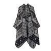 Boho Knit Shawl Women Men Lightweight Warm Wrap Scarf Fall Winter Ethnic Patterned Cape