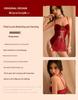 Seductive Christmas Lingerie Set: Flirty Suspender Dress for Women with Small Chest