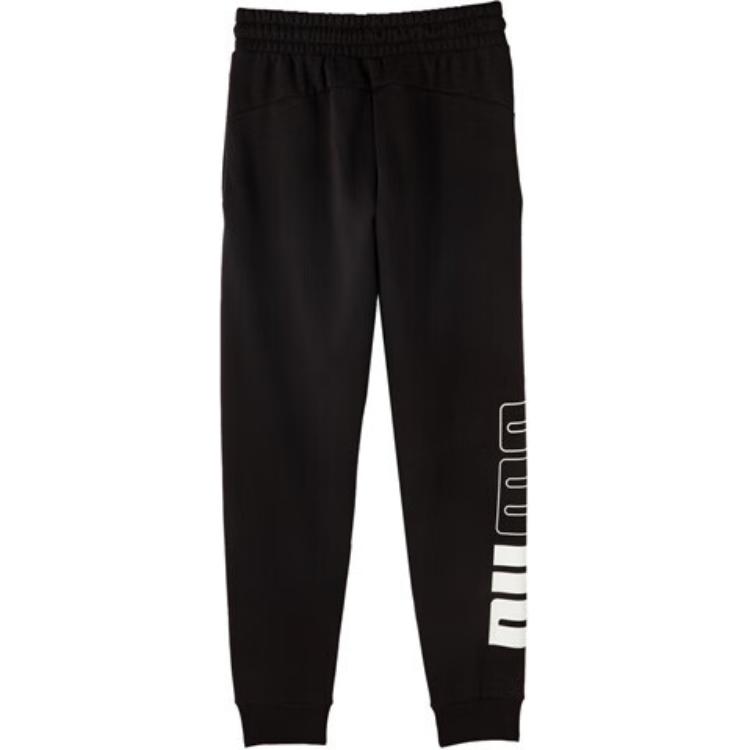 Puma Power Letter Ležérní potisk Stahovací šňůrka Fleecové Zúžené Pletené Sportovní kalhoty Pánské spodky Černá 686382-01