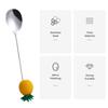 Stainless Steel Spoon, with Strawberries Durians Watermelons Avocados Decor, Durable Rust-Resistant Dessert Spoon, for Coffee Tea Stirring And Eating