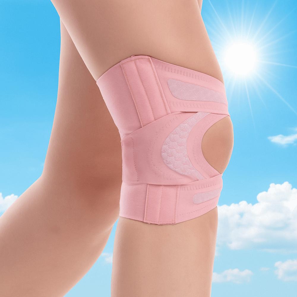 

Thin Design Sports Knee Pads Pressurized Elastic Fixed Patella Sleeve Knee Injury Prevention XL бежевий