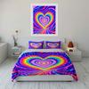 "Colorful Heart Pattern Set Decor" Soft Skin-Friendly Bedding Set Includes 1 Duvet Cover And 2 Pillowcase Gift