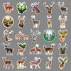 50 Deer Doodle Stickers Personalized Cartoon Animal Decoration Water Cup Computer Mobile Phone Case Suitcase Stickers