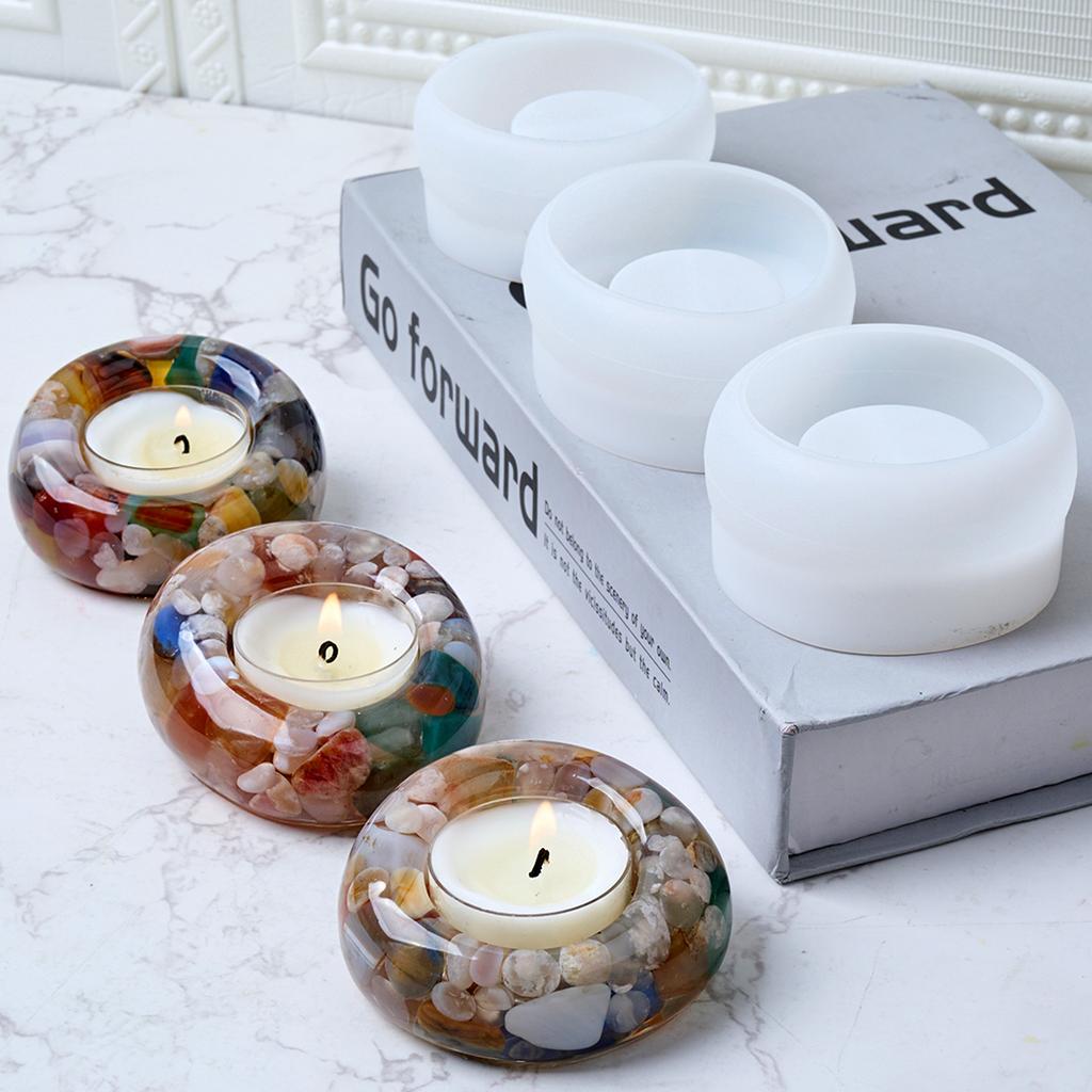 Round Bubble Candle Holder Silicone Mold DIY Irregular Tealight Candlestick Ornaments Making Plaster Concrete Resin Craft Molds