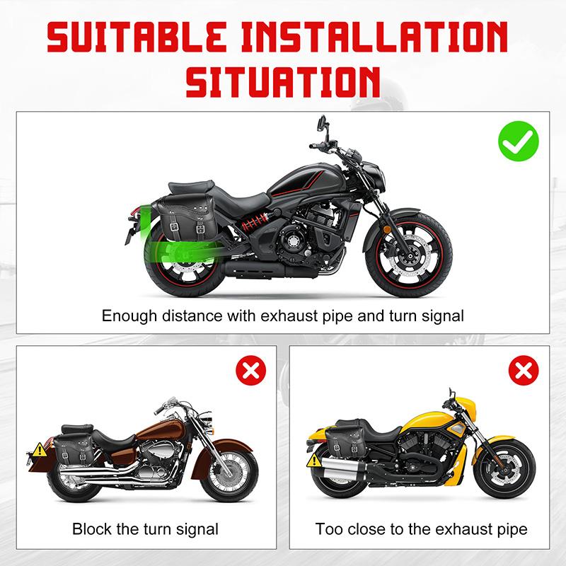 A Pair of Motorcycle Saddlebags Synthetic PU Leather Side Bags Tool Storage Bag Universal Fit For Honda/Suzuki/Kawasaki/Yamaha