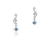 CANAL 4℃ K10 White Gold Blue Stone Drop Earrings