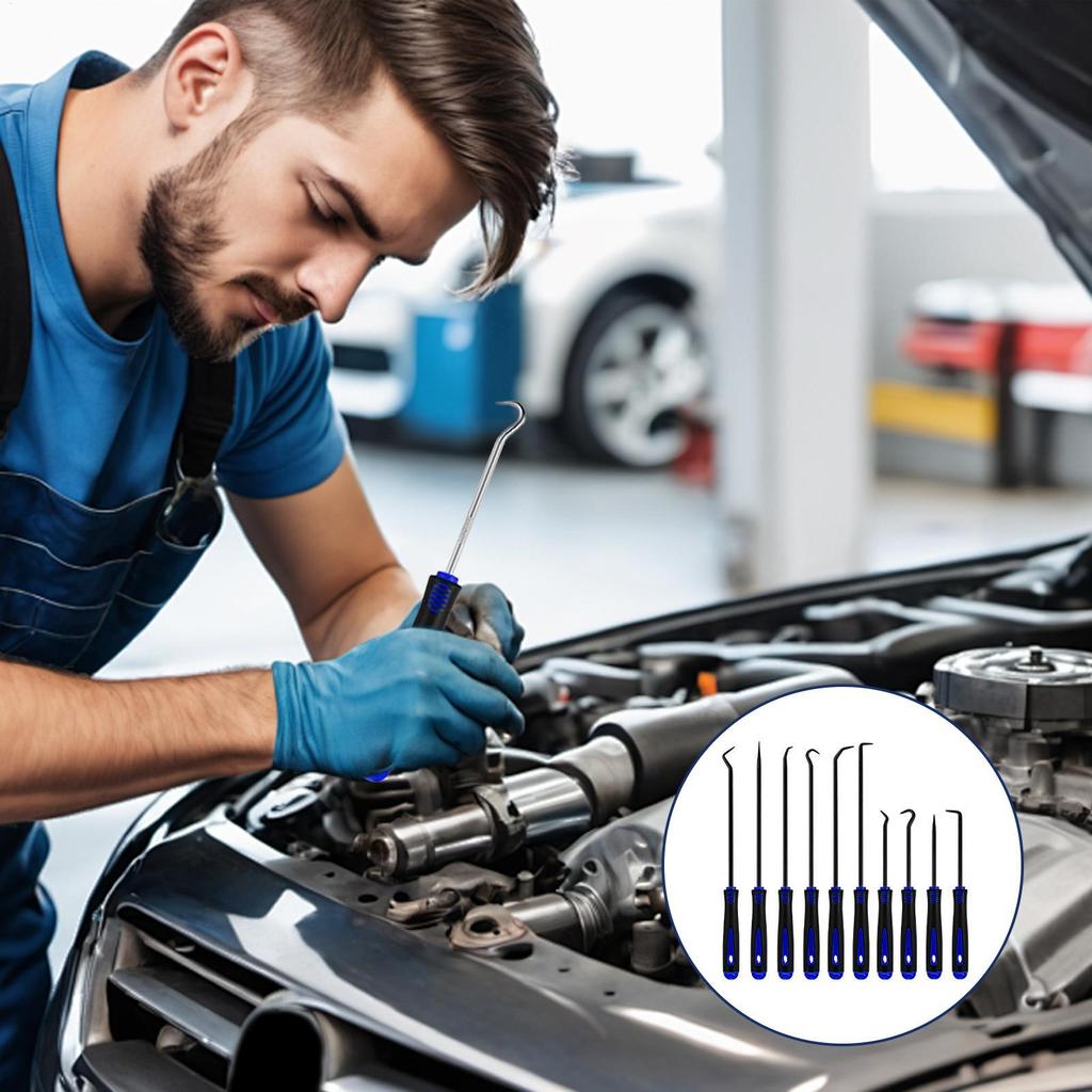 Haak Gereedschap 10-delige Onderhoudsprikgereedschappen Set Onderhoudshaak Set voor Automonteur Werkplaats Huis Buiten Industrie Garage