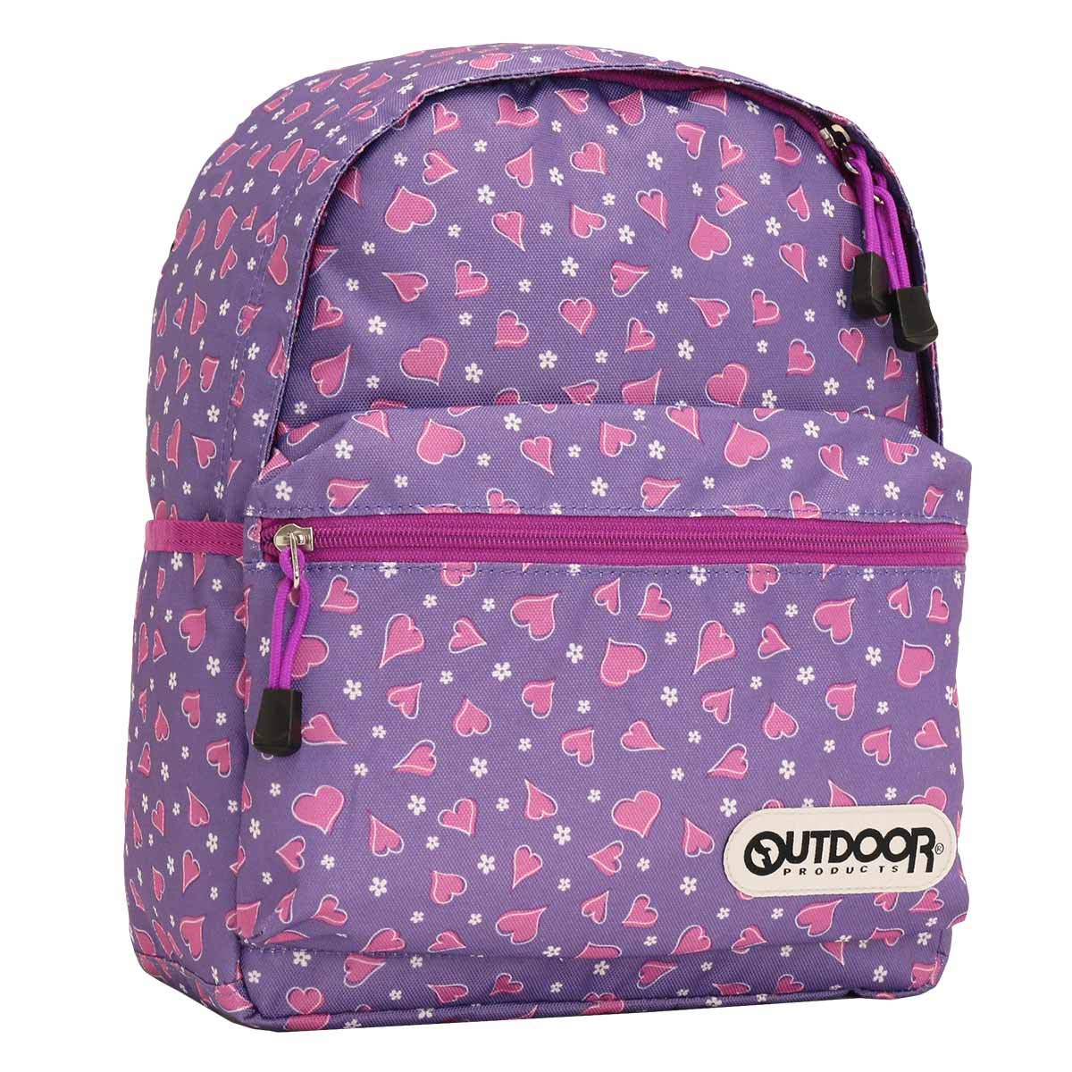 

Outdoor Products Backpack/Daypack for Kids, B5 Size Storage, Perfect for Kindergarten or Field Trips (Heart Purple)