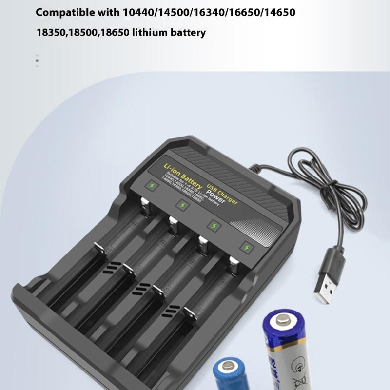 Automatic Stop Charging 4Bay 3.7V Li Battery Charging adapter USB Port For Multiple Devices Safe Reverse Polarity Protections