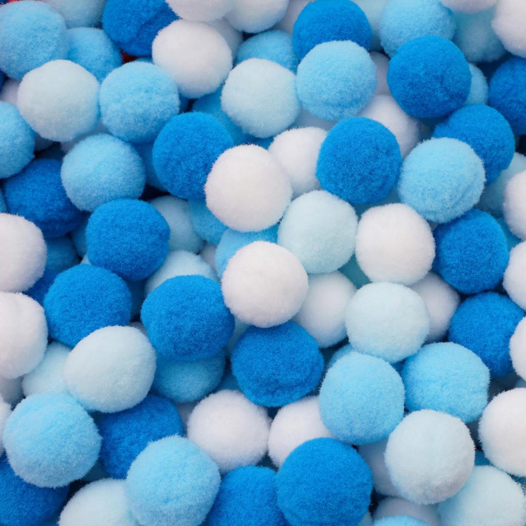 20-200 Stück Bunte Pompon-Plüschbälle Gemischte Farbe Kreatives Kinder-Handarbeitsmaterial Glitzer-Schaumstoffball DIY Bastelbedarf