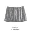 Kaslead New Women Clothes Western Style Versitile Fashion Plaid Sequined Sexy Low Waist Skirt