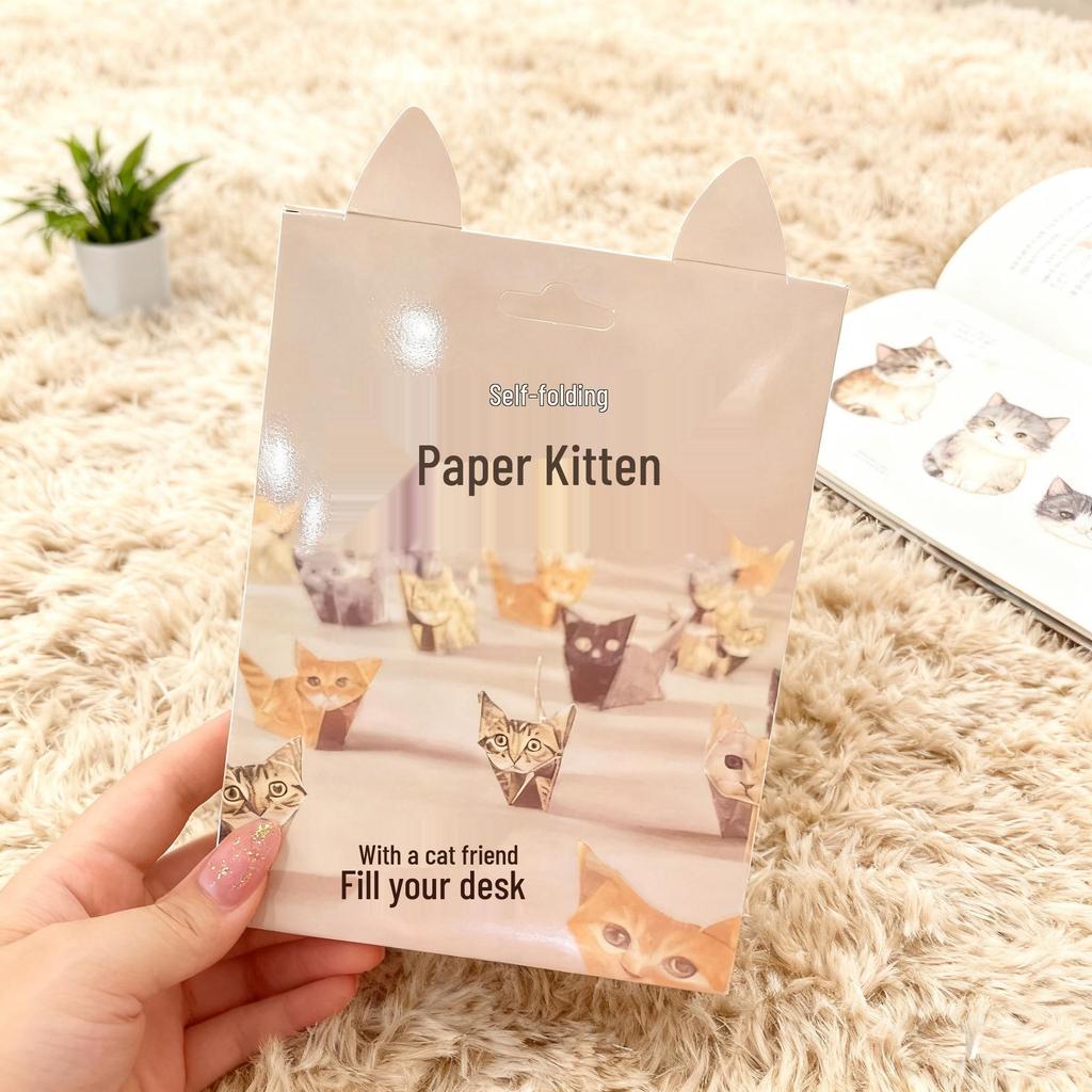 DIY 3D Origami Cat and Puppy Papercraft Model Kit