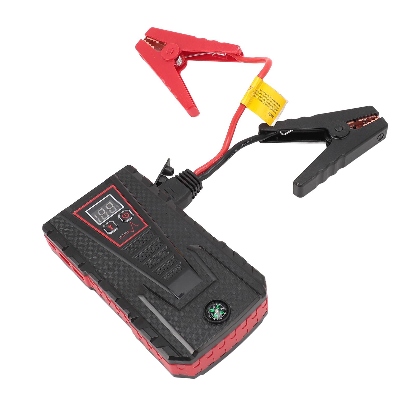 

Автомобильный аккумулятор Jump Starter Pack 12V 15000mAh Battery Booster Pack с зарядкой через USB и светодиодным фонариком для 6.0L красный