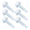 250Pcs Self Drilling Screw Zinc Plated Carbon Steel Fasteners for Sheet Metal Wood Work M4.8x19 Hex Head
