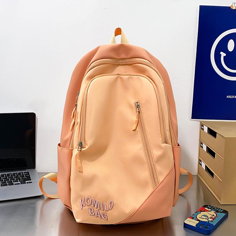 Schoolbag female high school student American retro large capacity backpack trendy letter embroidery college student couple backpack
