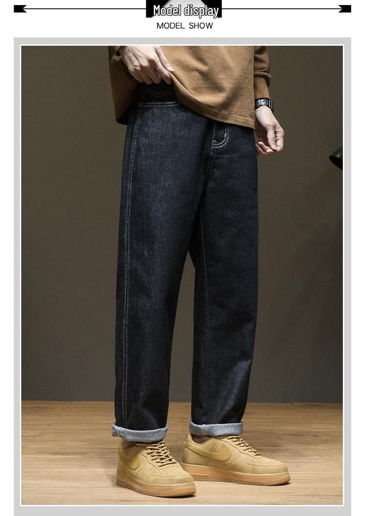 Fengshe Men's Jeans - Autumn 2025 Trendy Loose Straight Fit Casual Pants