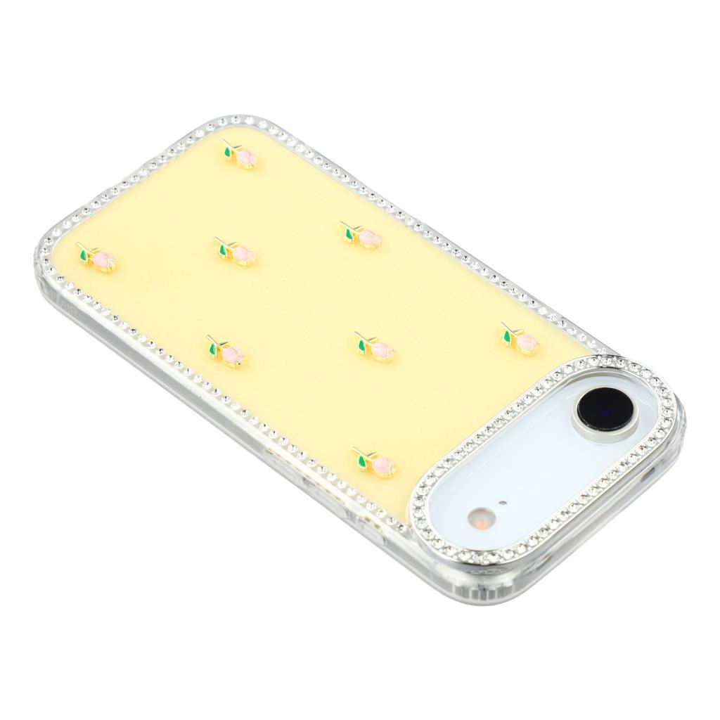 For iPhone Air Case Rhinestone Edge Small Tulips Decor TPU+PC IMD Phone Cover