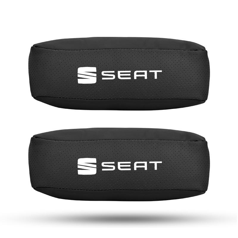 kncr9 Car Seat Headrest Auto Logo Neck Pillow For Seat Leon 5F Mk3 Ibiza 6J Tarraco Arona Ateca Alhambra Exeo Mii Interior Accessories