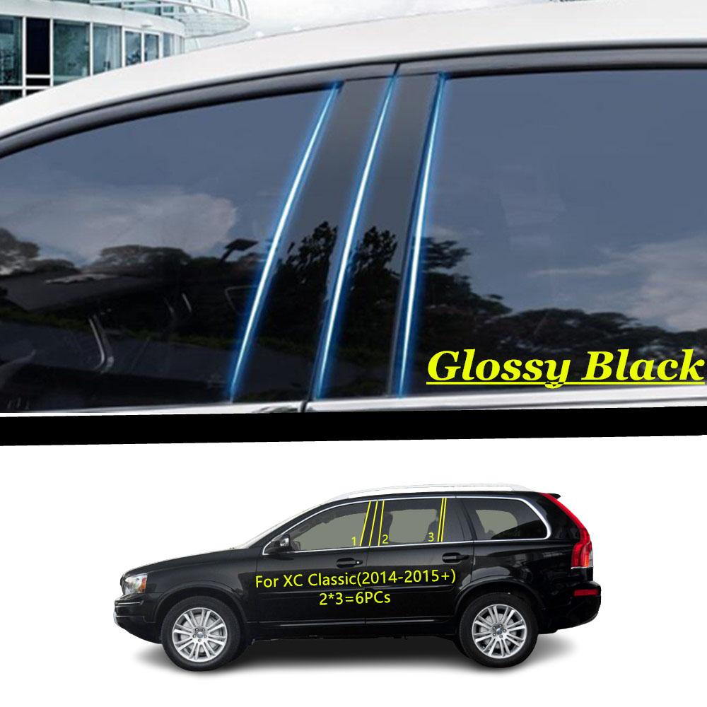 Car TPU/Glossy Mirror Pillar Post Cover  For Volvo XC Classic 2014-2015+ Door Trim Window Molding Sticker Accessories