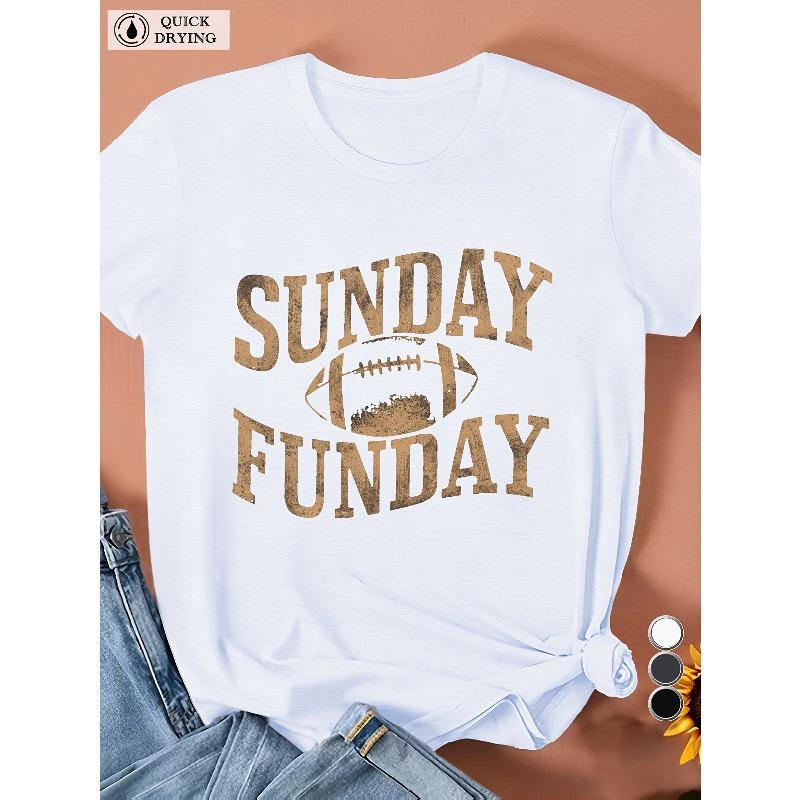 

Womens Sunday Funday Vintage Design Comfort Casual T Shirt 4XL білий