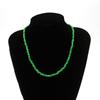 2022 European & American Rainbow Rice Bead Pendant Necklace: Summer Handmade Pure Color with Short Snake Bone Design