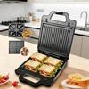 3-in-1 Sandwich Maker: Interchangeable Plates for Toasting, Steak, and Waffles