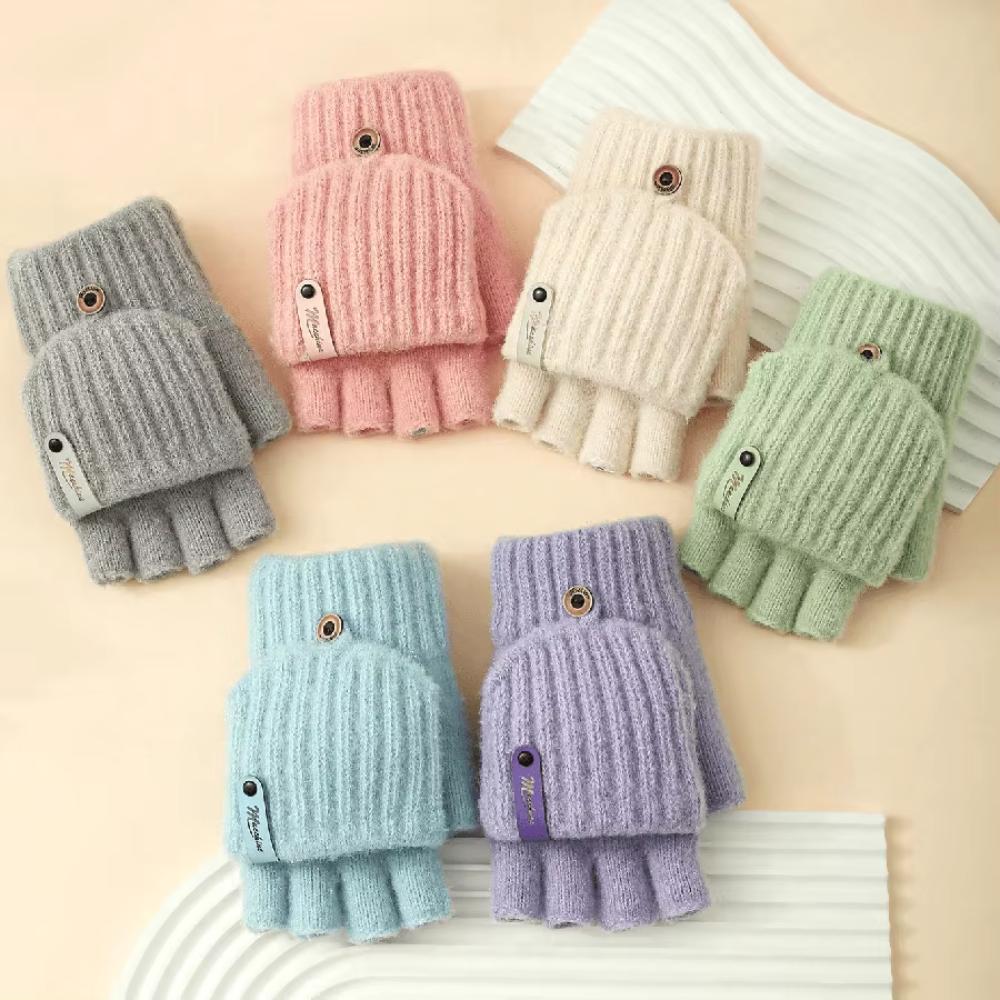 Half-Finger Winter Gloves Anti-Cold Fingerless Gloves Bicycle Riding Gloves Writing And Typing