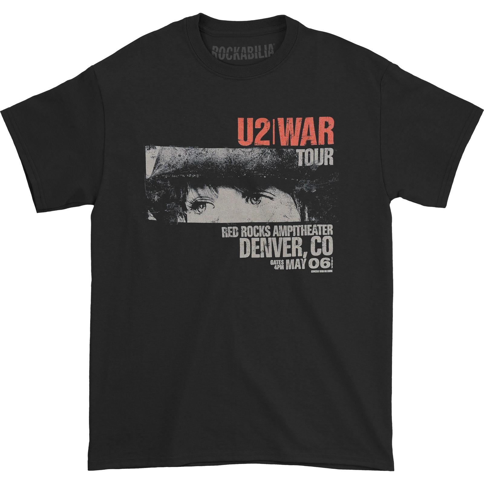 Men s U2 War Red Rocks Slim Fit T-shirt Medium Black 4XL