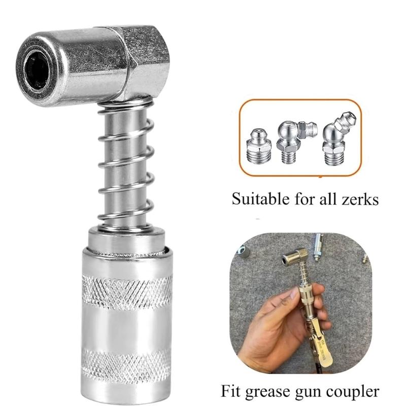Grease Coupling Mouthpiece 90 Degree Joint Fitting Grease Injector Needle Nozzle Dispenser Grease Injector Fittings